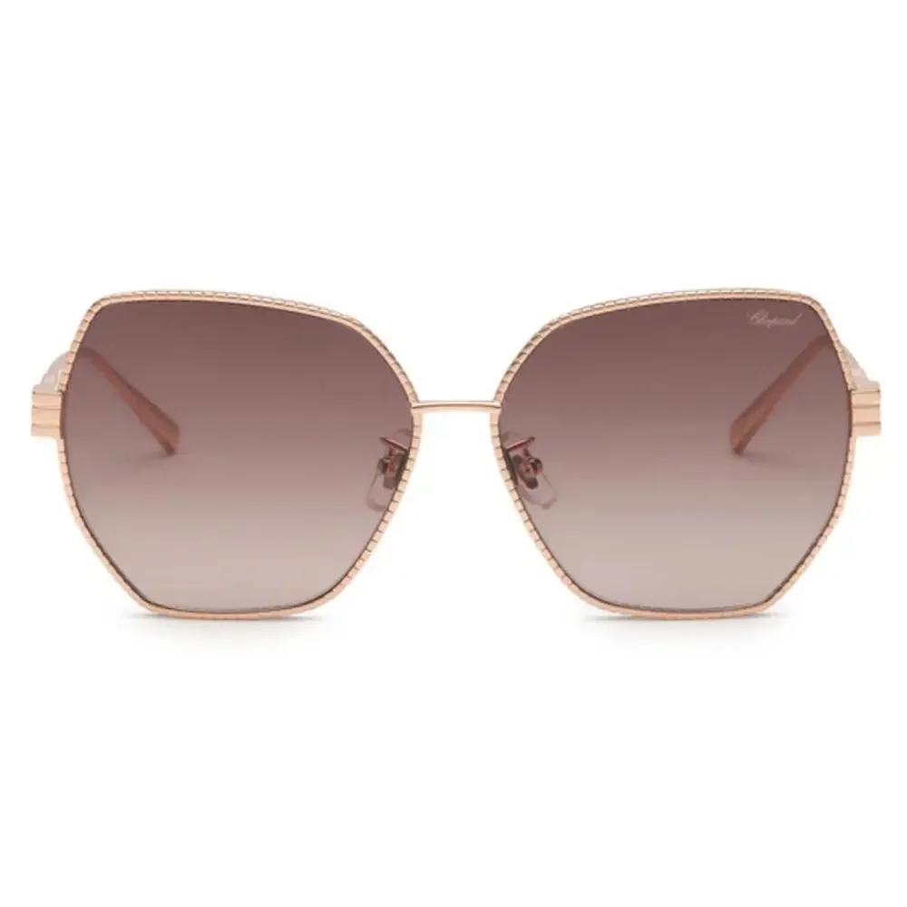 New! Chopard SCHL28M 08FC Ice Cube Gold Sunglasses, Authentic